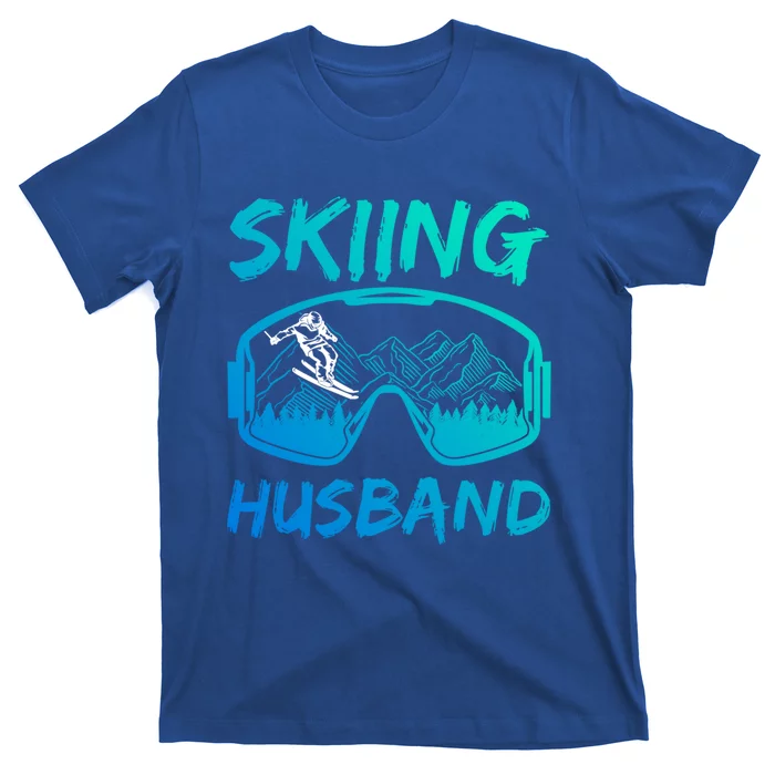 Skiing Husband Skier Lover Winter Sports Ski Funny Gift T-Shirt