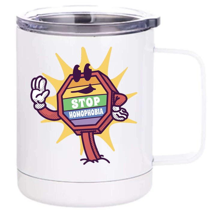 Stop Homophobia Front & Back 12oz Stainless Steel Tumbler Cup