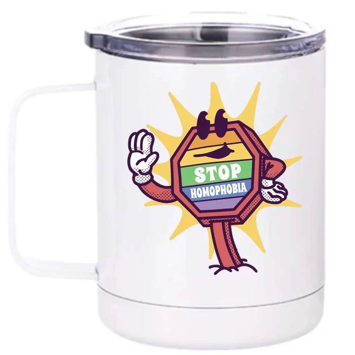 Stop Homophobia Front & Back 12oz Stainless Steel Tumbler Cup