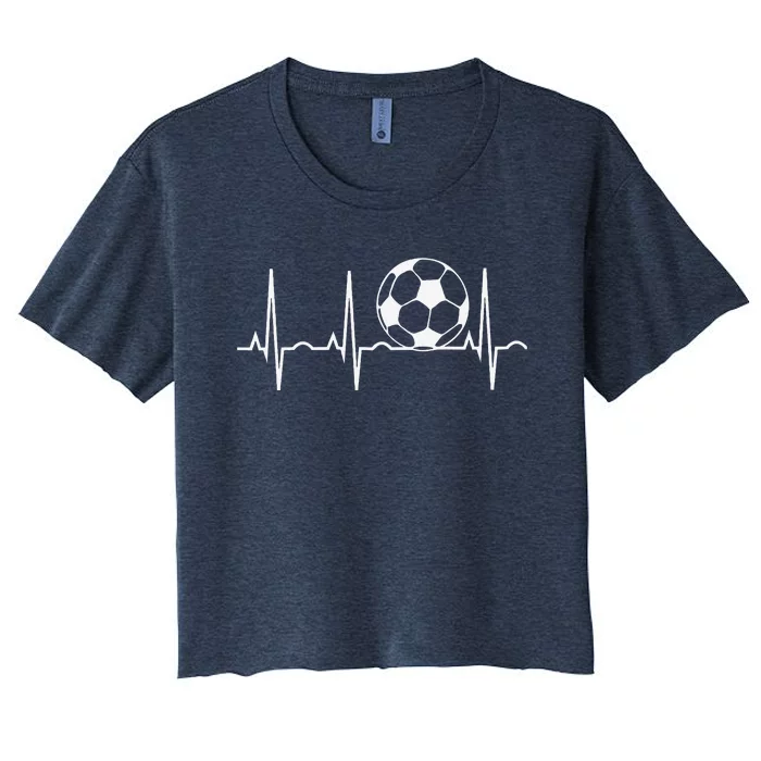 Soccer Heartbeat Soccer Ball Heartbeat Women's Crop Top Tee