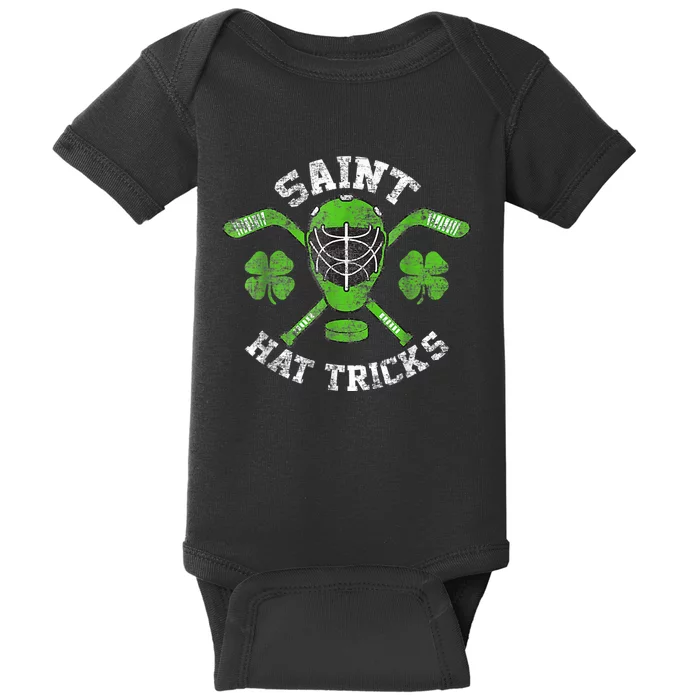 Saint Hattrick St Patrick's Day Hockey Hat Tricks Boy Baby Bodysuit