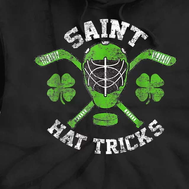 Saint Hattrick St Patrick's Day Hockey Hat Tricks Boy Tie Dye Hoodie