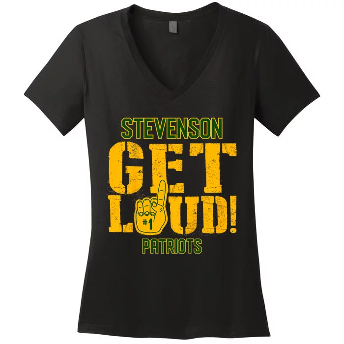 Stevenson High School Get Loud Patriots Women's V-Neck T-Shirt