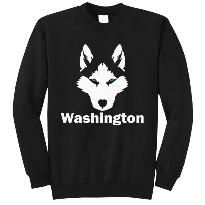 Siberian Huskies State Of Washington Husky Face Sweatshirt