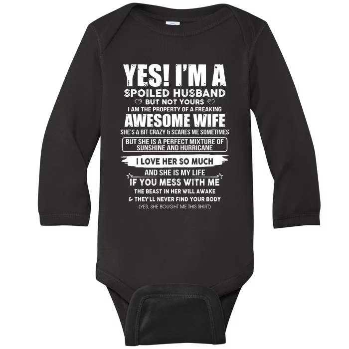 Spoiled Husband Baby Long Sleeve Bodysuit