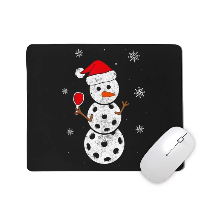 Santa Hat Snowman Gifts For Xmas Funny Pickleball Christmas Mousepad