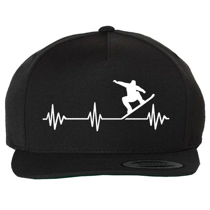 Snowboarder Heartbeat Snowboarding Skiing Cool Gift Wool Snapback Cap