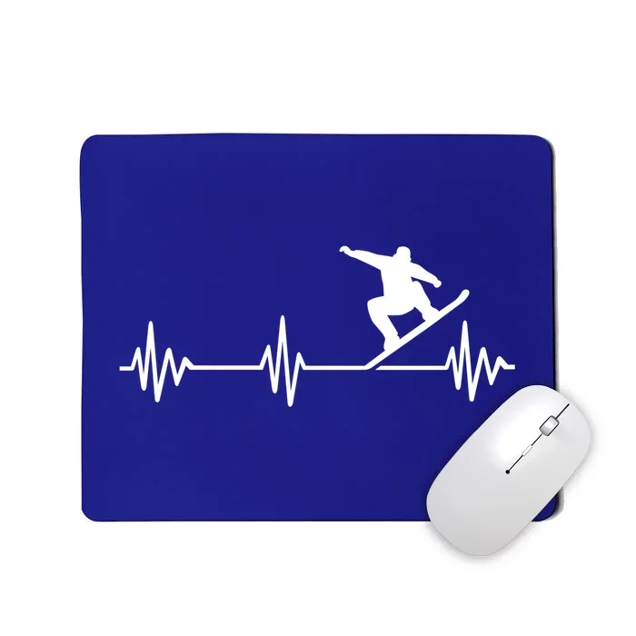 Snowboarder Heartbeat Snowboarding Skiing Cool Gift Mousepad