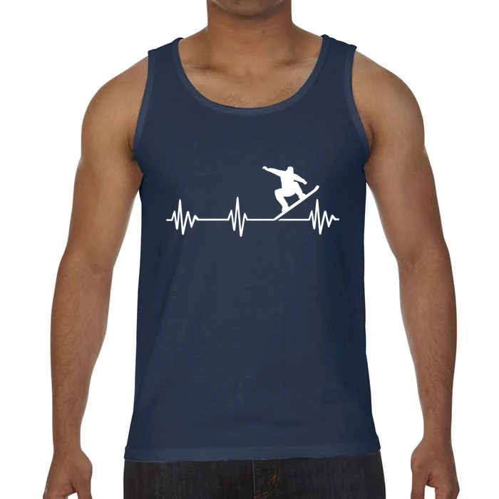 Snowboarder Heartbeat Snowboarding Skiing Cool Gift Comfort Colors® Tank Top