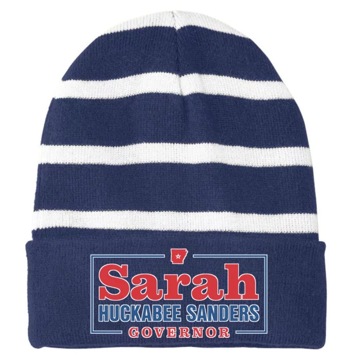 Sarah Huckabee Sanders Governor Striped Beanie with Solid Band