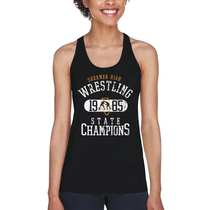 Shermer High School Wrestling Team 1985 Women's Racerback Tank