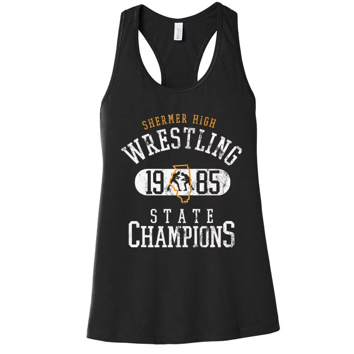 Shermer High School Wrestling Team 1985 Women's Racerback Tank