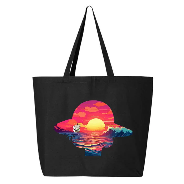 Straw Hat Sunset Pirate Ship Custom Design Anime 25L Jumbo Tote