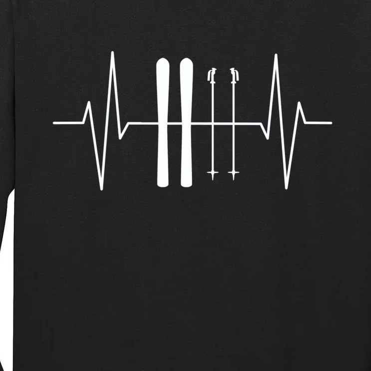 Ski Heartbeat Skier Skiing Gift For Skier Tall Long Sleeve T-Shirt