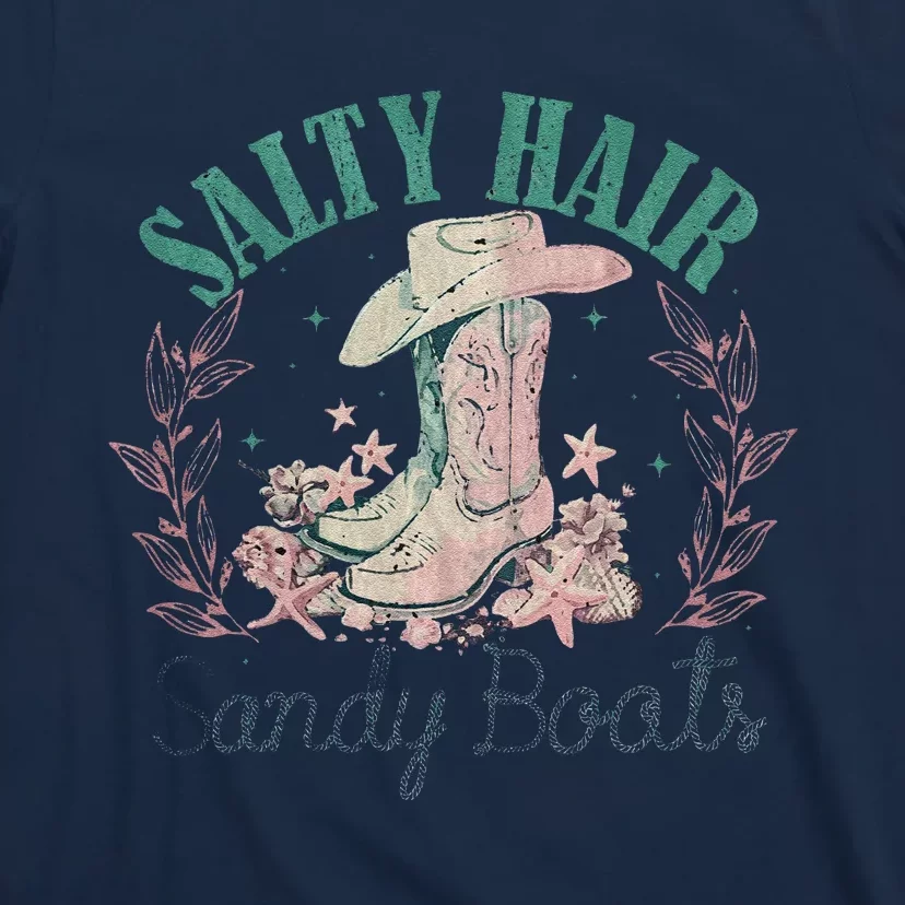 Salt Hair Sandy Boots Western Summer Cowgirl T-Shirt