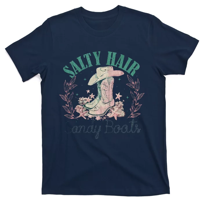 Salt Hair Sandy Boots Western Summer Cowgirl T-Shirt