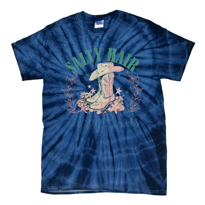 Salt Hair Sandy Boots Western Summer Cowgirl Tie-Dye T-Shirt