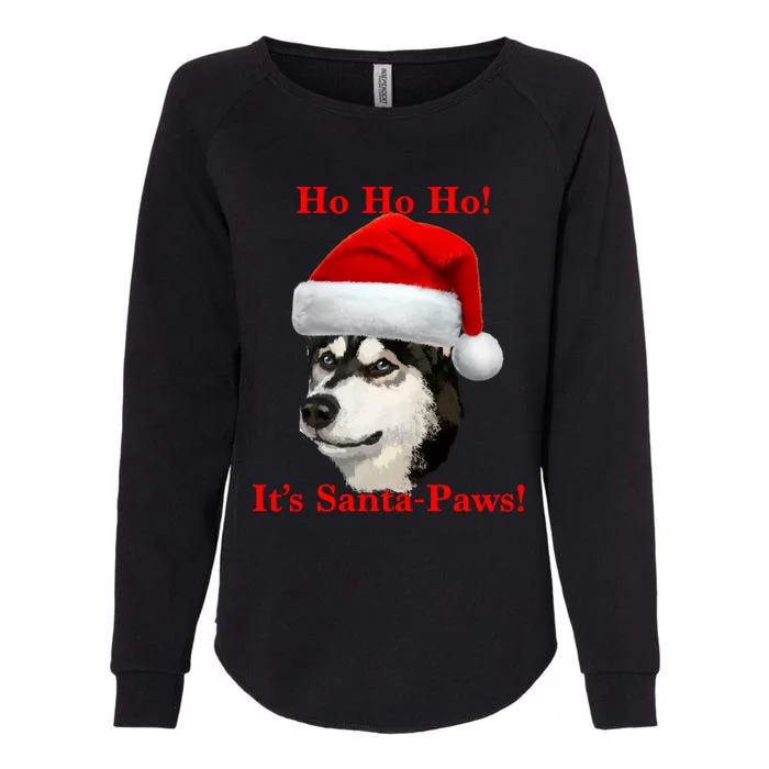 Siberian Husky Santa Paws Gift Womens California Wash Sweatshirt