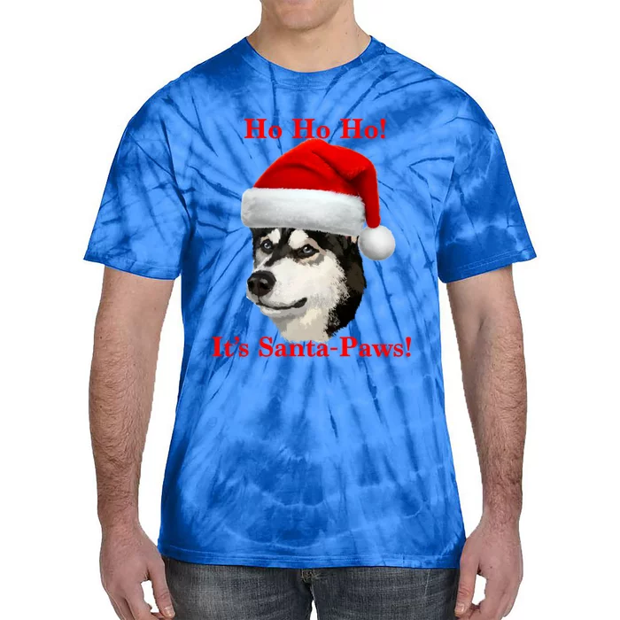 Siberian Husky Santa Paws Gift Tie-Dye T-Shirt