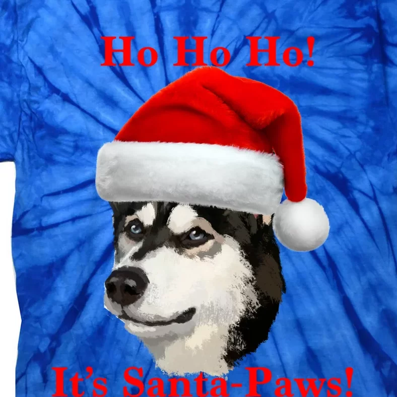 Siberian Husky Santa Paws Gift Tie-Dye T-Shirt