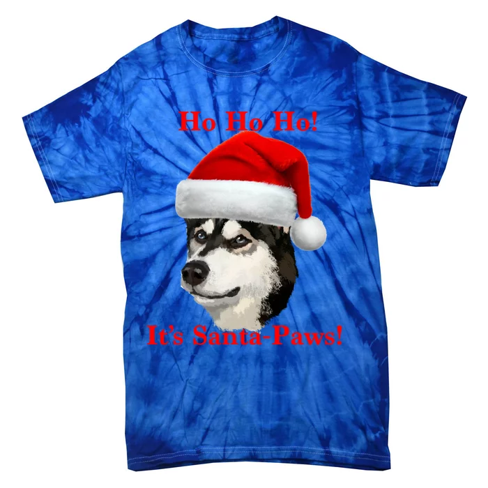 Siberian Husky Santa Paws Gift Tie-Dye T-Shirt