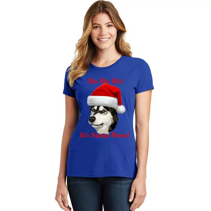 Siberian Husky Santa Paws Gift Women's T-Shirt