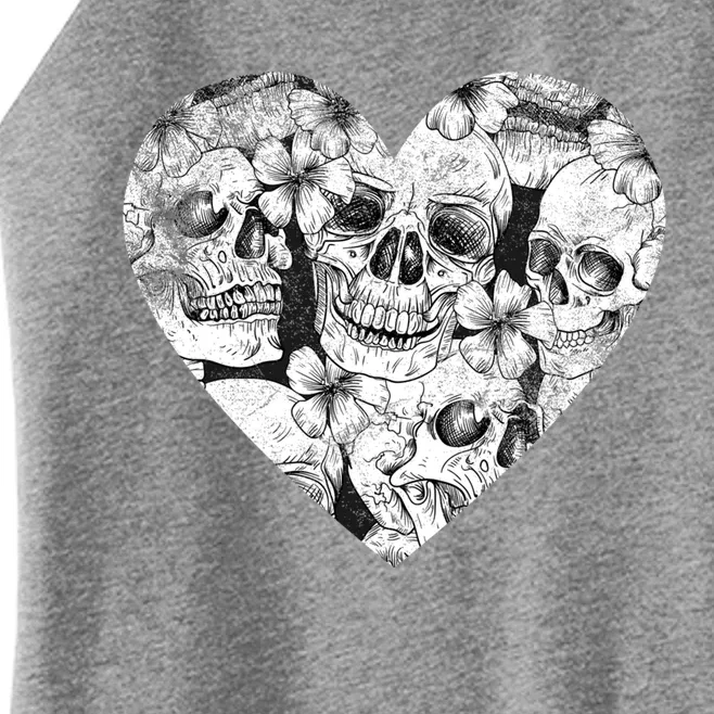 Skull Heart Single Awareness Anti Valentines Day Great Gift Women’s Perfect Tri Rocker Tank