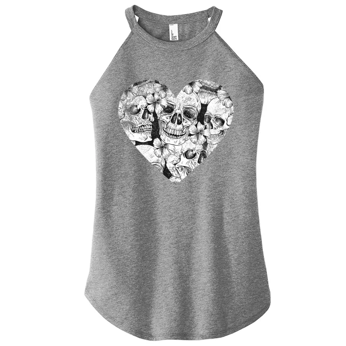 Skull Heart Single Awareness Anti Valentines Day Great Gift Women’s Perfect Tri Rocker Tank