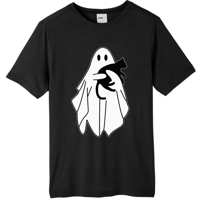 Spooky Halloween Spirit with a Playful Black Cat ChromaSoft Performance T-Shirt