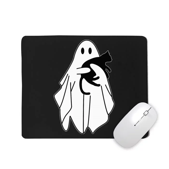 Spooky Halloween Spirit with a Playful Black Cat Mousepad