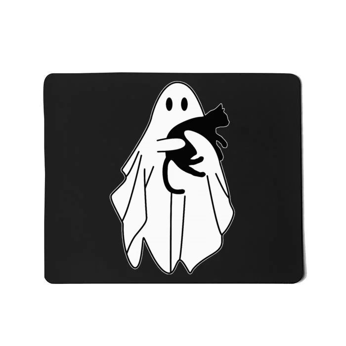 Spooky Halloween Spirit with a Playful Black Cat Mousepad