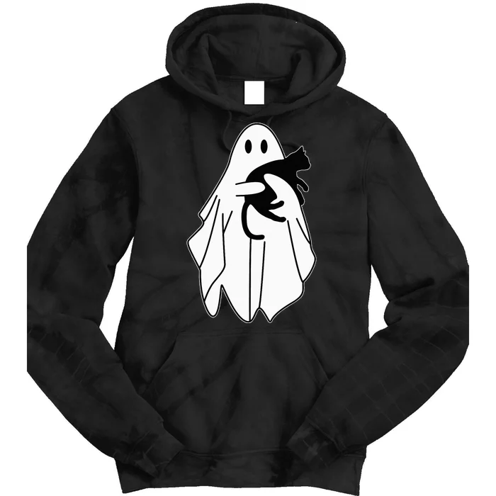 Spooky Halloween Spirit with a Playful Black Cat Tie Dye Hoodie