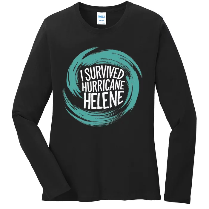 Survived Hurricanehelene Ladies Long Sleeve Shirt