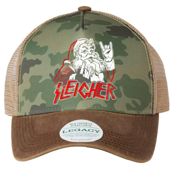 Sleigher Hail Santa Heavy Metal Christmas Rock Xmas Art Legacy Tie Dye Trucker Hat