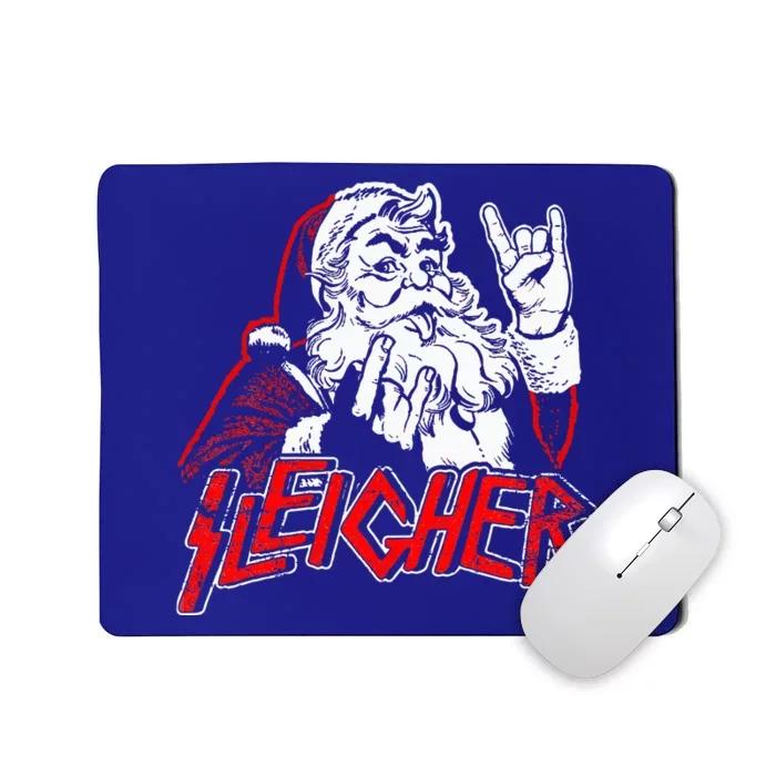 Sleigher Hail Santa Heavy Metal Christmas Rock Xmas Art Mousepad