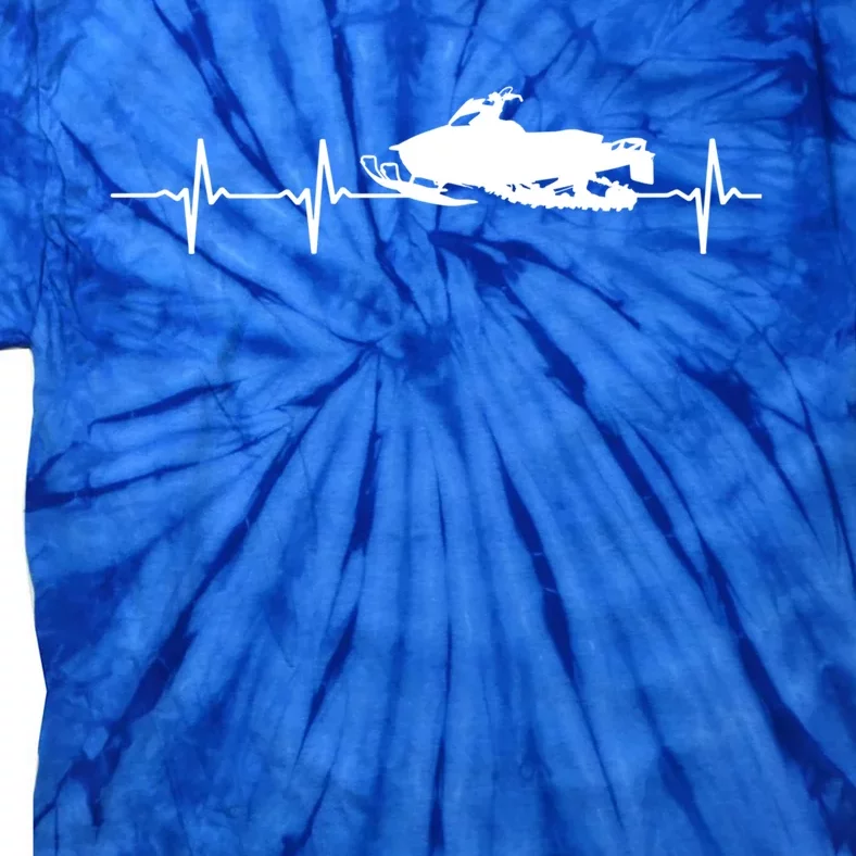 Snowmobile Heartbeat Skiing Lovers Snowmobiling Sport Skiers Gift Tie-Dye T-Shirt