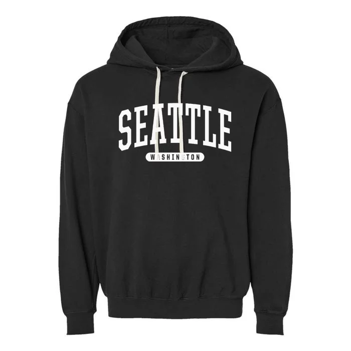 Seattle Hoodie Swea College University Style USA Garment-Dyed Fleece Hoodie