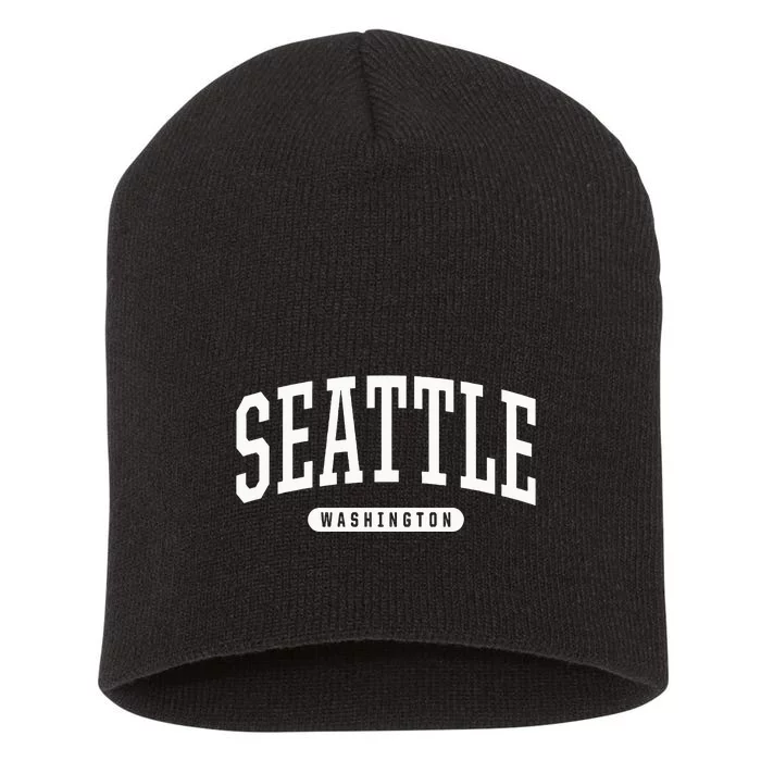 Seattle Hoodie Swea College University Style USA Short Acrylic Beanie