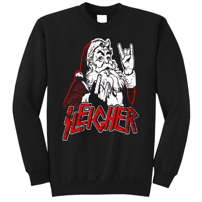 Sleigher Hail Santa Heavy Metal Christmas Tall Sweatshirt