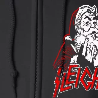 Sleigher Hail Santa Heavy Metal Christmas Full Zip Hoodie