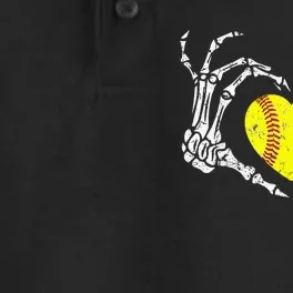 Softball Heart Skeleton Hand Halloween Costume Dry Zone Grid Performance Polo