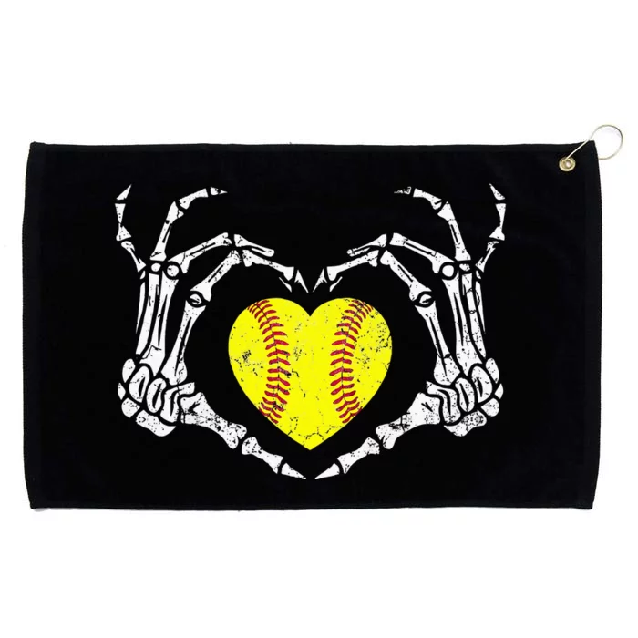 Softball Heart Skeleton Hand Halloween Costume Grommeted Golf Towel