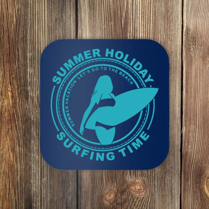 Summer Holiday Surfing Time Coaster