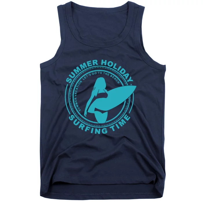 Summer Holiday Surfing Time Tank Top