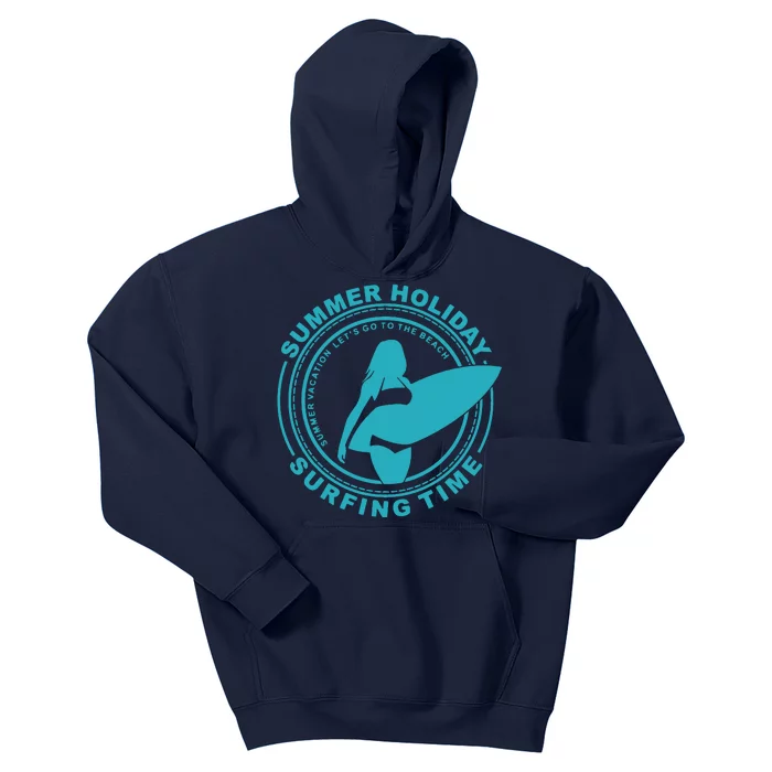 Summer Holiday Surfing Time Kids Hoodie