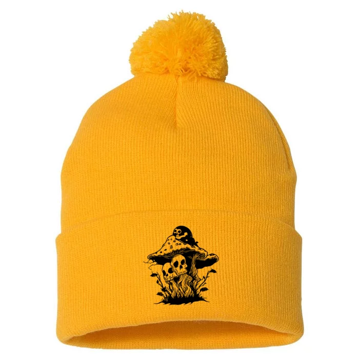 Skeleton Halloween Skull Party Pom Pom 12in Knit Beanie