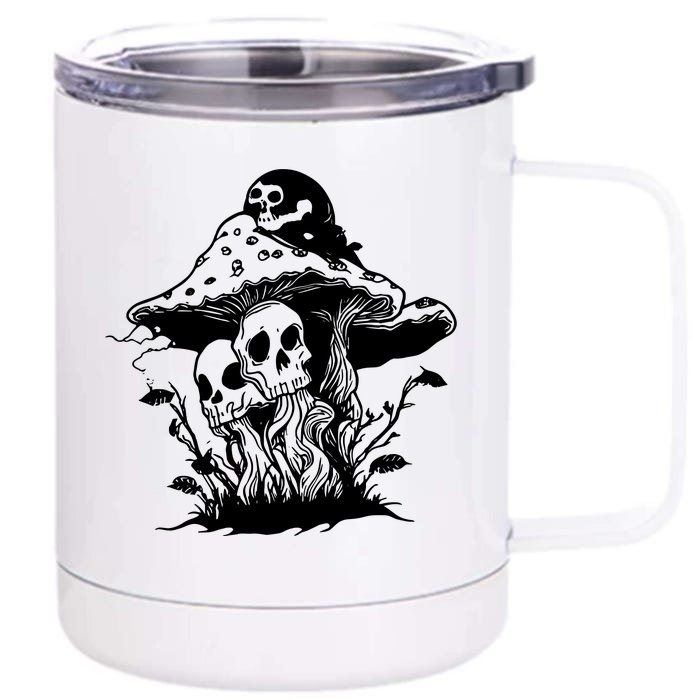 Skeleton Halloween Skull Party Front & Back 12oz Stainless Steel Tumbler Cup