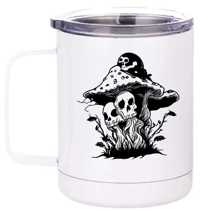 Skeleton Halloween Skull Party Front & Back 12oz Stainless Steel Tumbler Cup