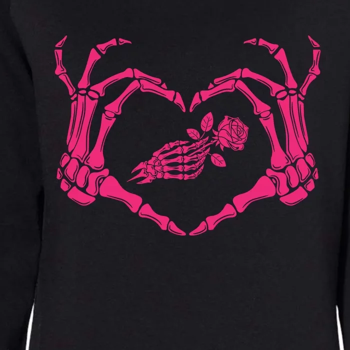 Skeletons Hands Shaped Heart Halloween Womens California Wash Sweatshirt