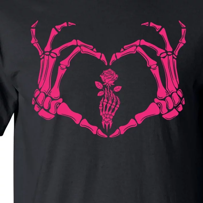 Skeletons Hands Shaped Heart Halloween Tall T-Shirt